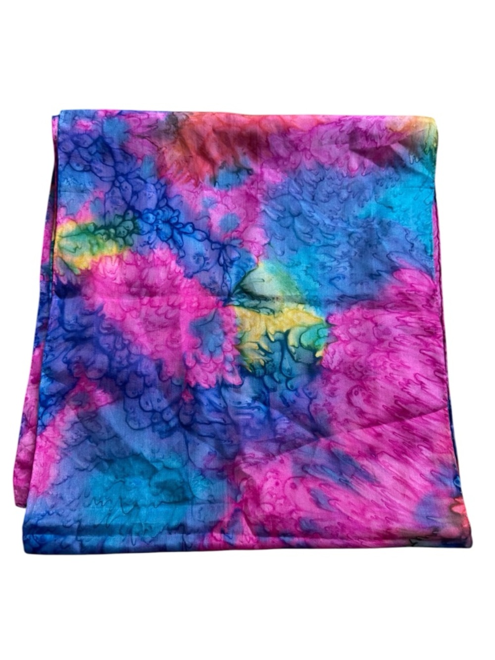 Vintage Tie-Dye Festival Boho Silk Rectangle Scarf Head Wrap